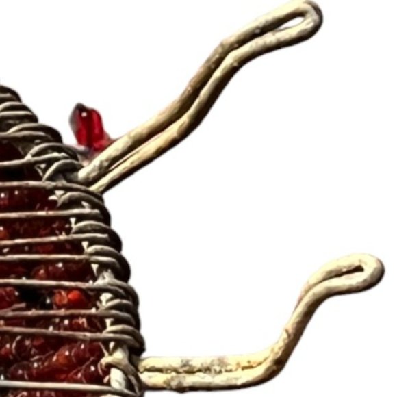 Vtg BEADED Ladybug 3.5" long x 3.5" wide x 3.5" tall Whimsical Ladybeetle READ - Picture 12 of 13